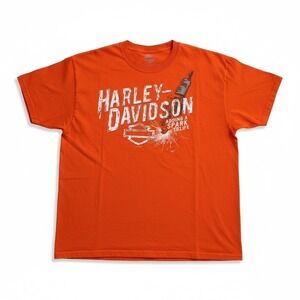 Harley Davidson T-Shirt XL Orange El Cajon CA Y2K Biker